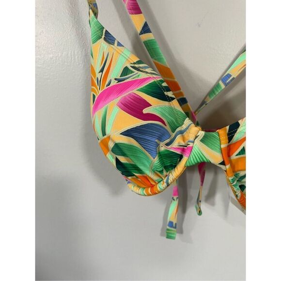 Skye Women's Standard Hilary D Cup Underwire Bikini Top Swimsuit, Pineapple NWT - Picture 2 of 5